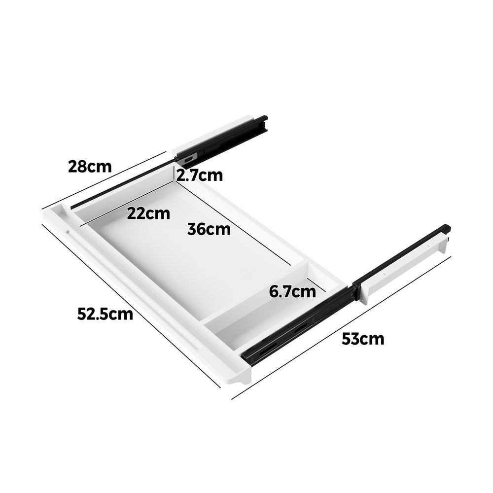 Oikiture Under Desk Drawer Pull-Out Drawer Sliding Tray White