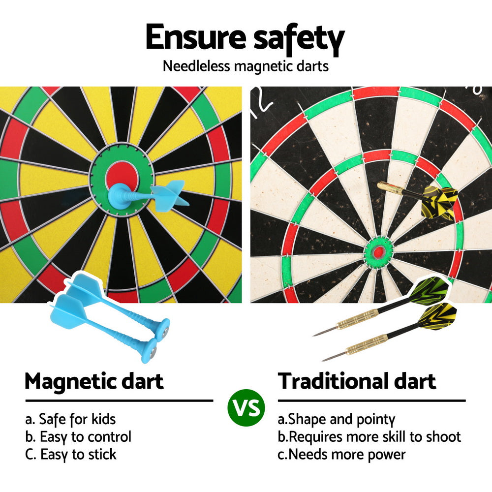 Magnetic 16-Inch Dartboard Set with Safe Darts - Ideal Kids Gift and Family Fun