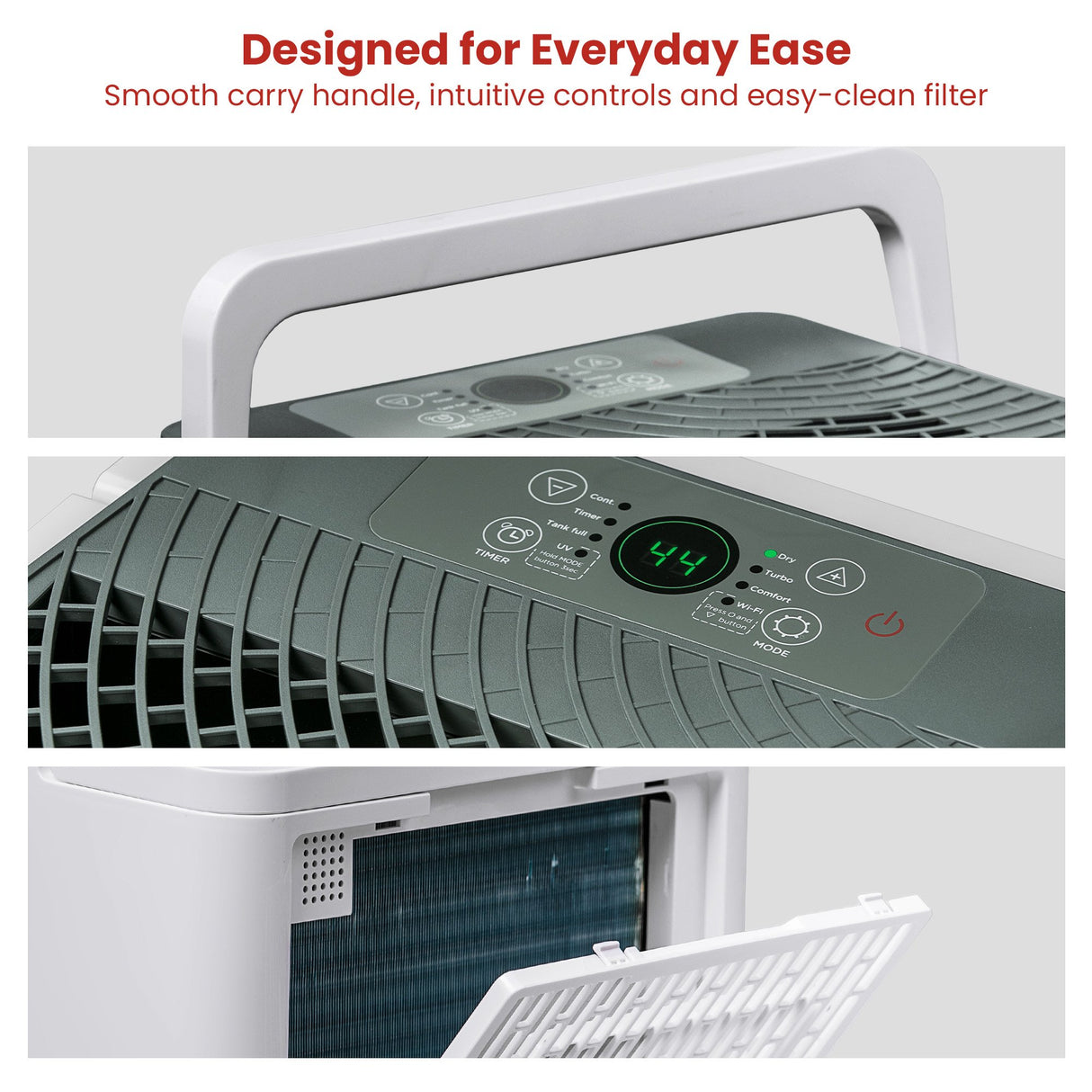 Dimplex Portable 12L Dehumidifier with Air Purifier in Black and White