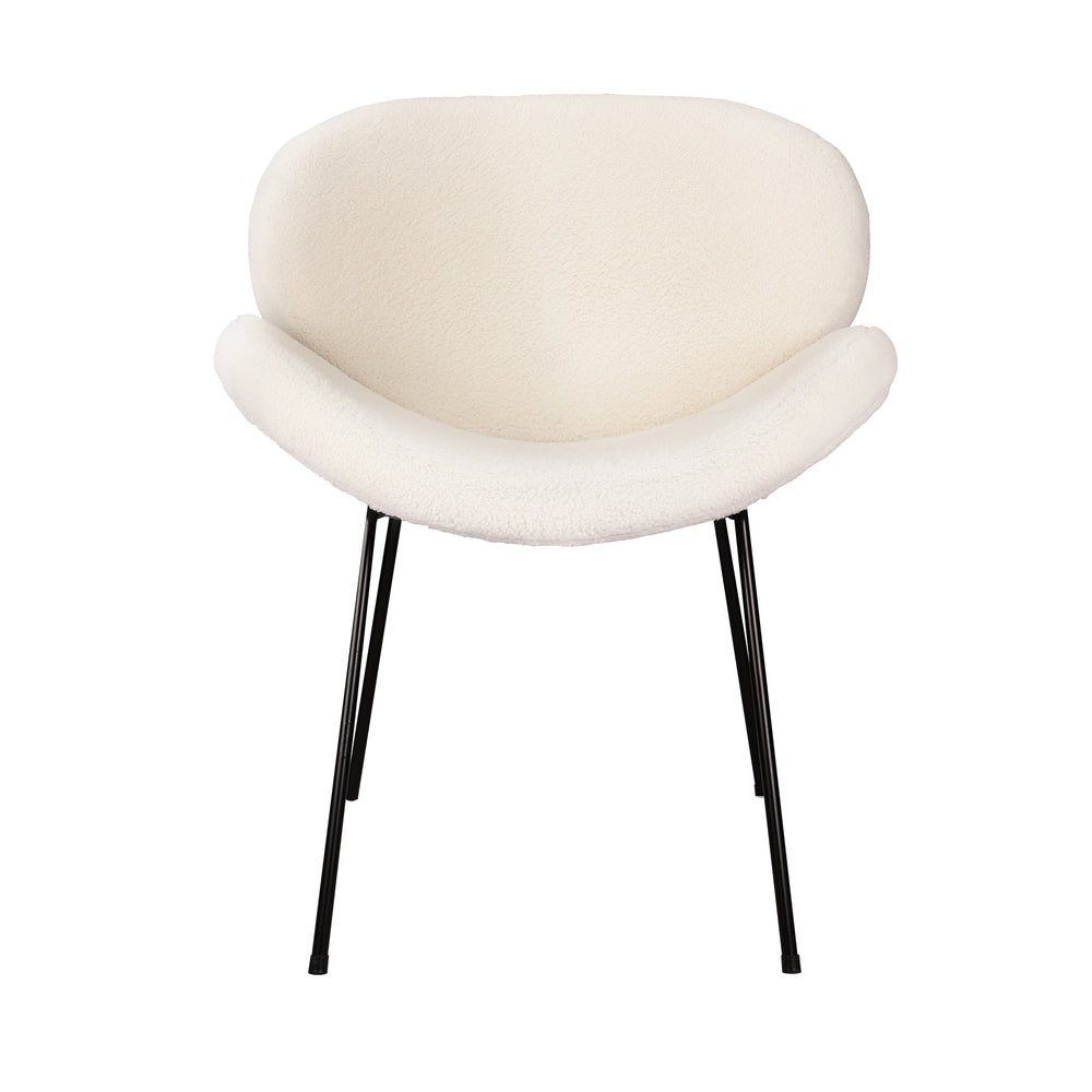 Oikiture 2PCS Dining Chair Faux Sherpa Cream