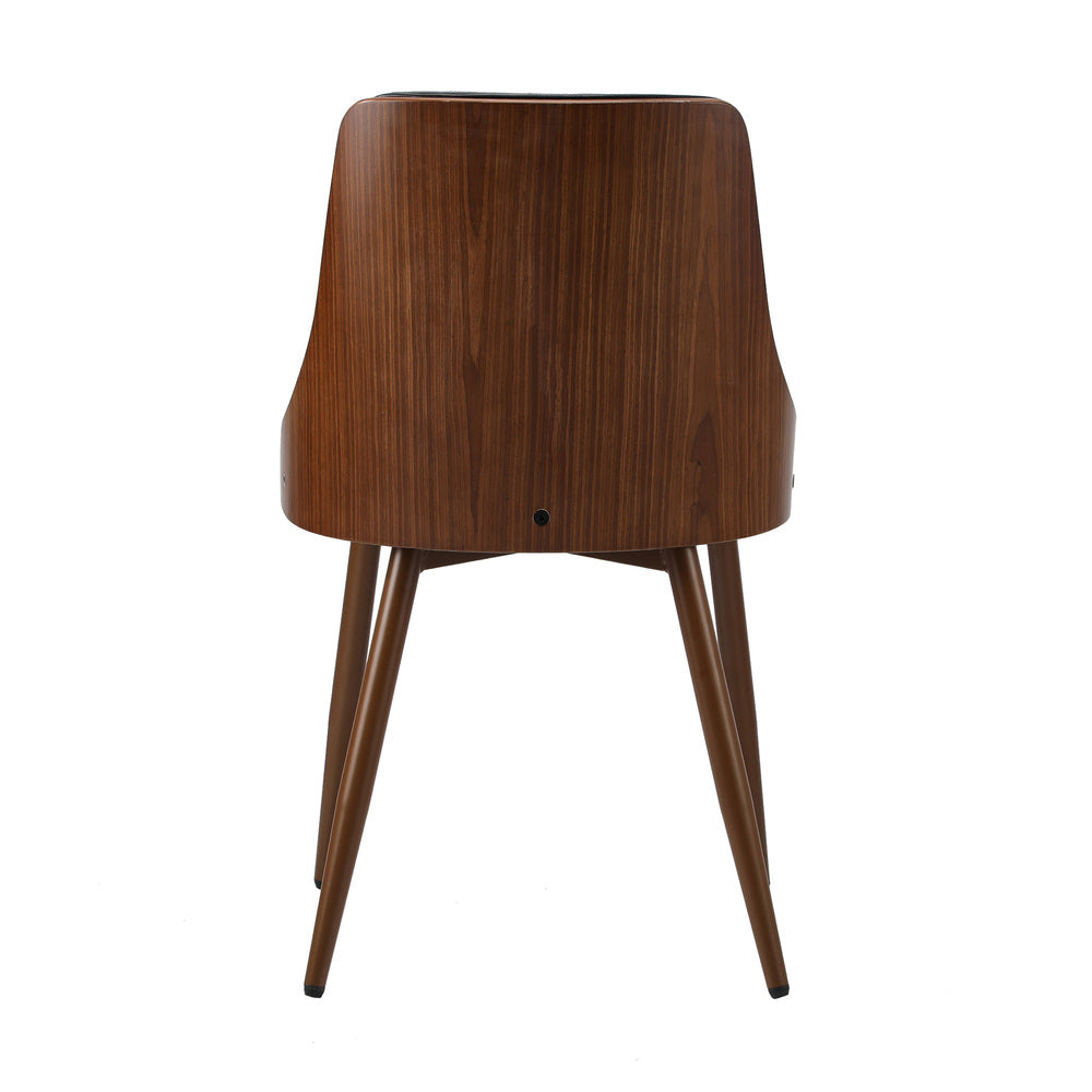 Oikiture Dining Chairs Cafe Seat Retro PU Leather x6 Black