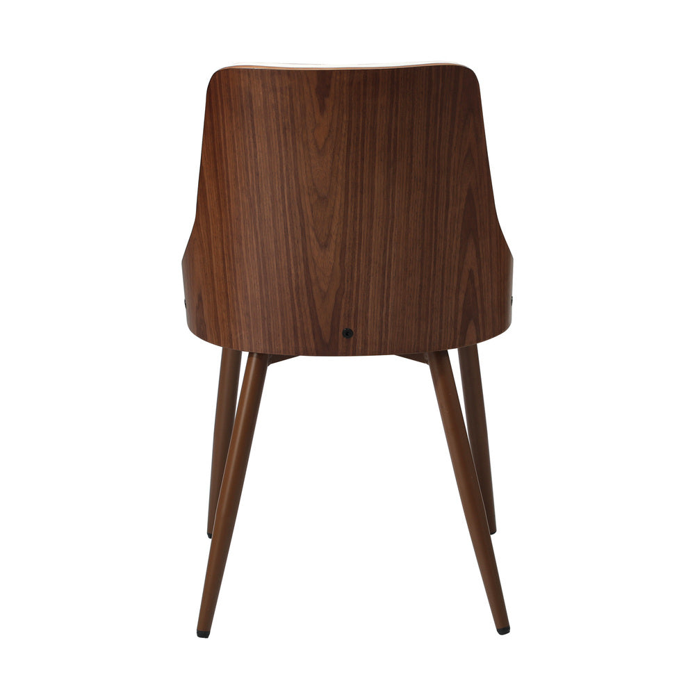 Oikiture Dining Chairs PU Leather x2 White