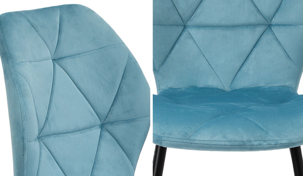 Oikiture Dining Chairs Set of 2 Velvet Blue