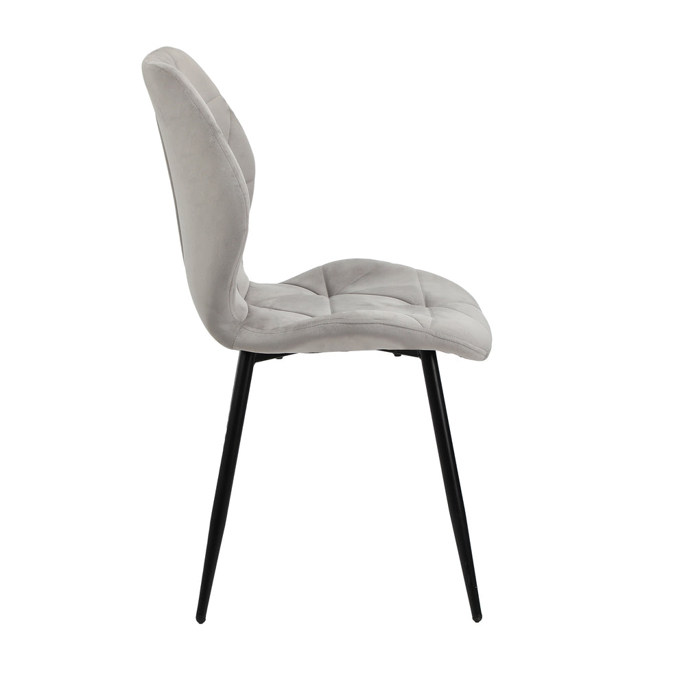 Oikiture Dining Chairs Set of 2 Velvet Grey