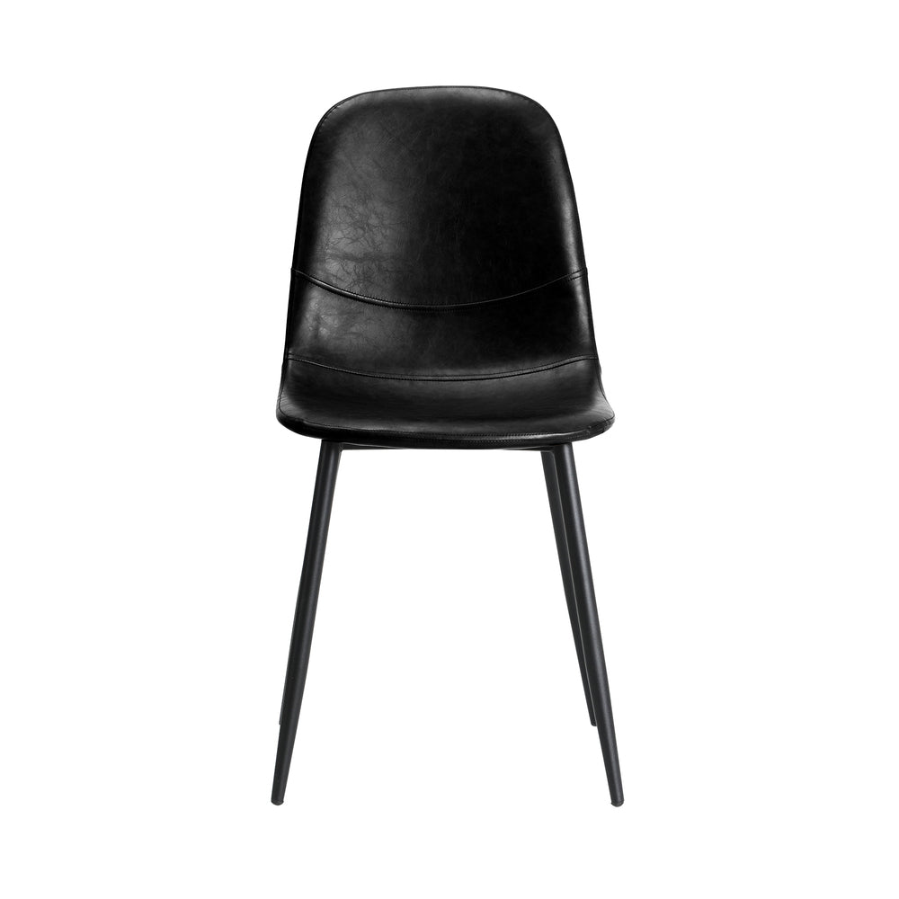 Oikiture 6x Dining Chairs PU Leather Black