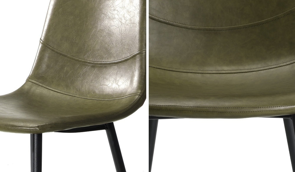 Oikiture 8x Dining Chairs Accent Chair PU Leather Green