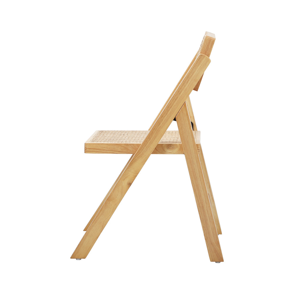 Oikiture 8x Dining Chairs Folding Rattan Chair Wooden