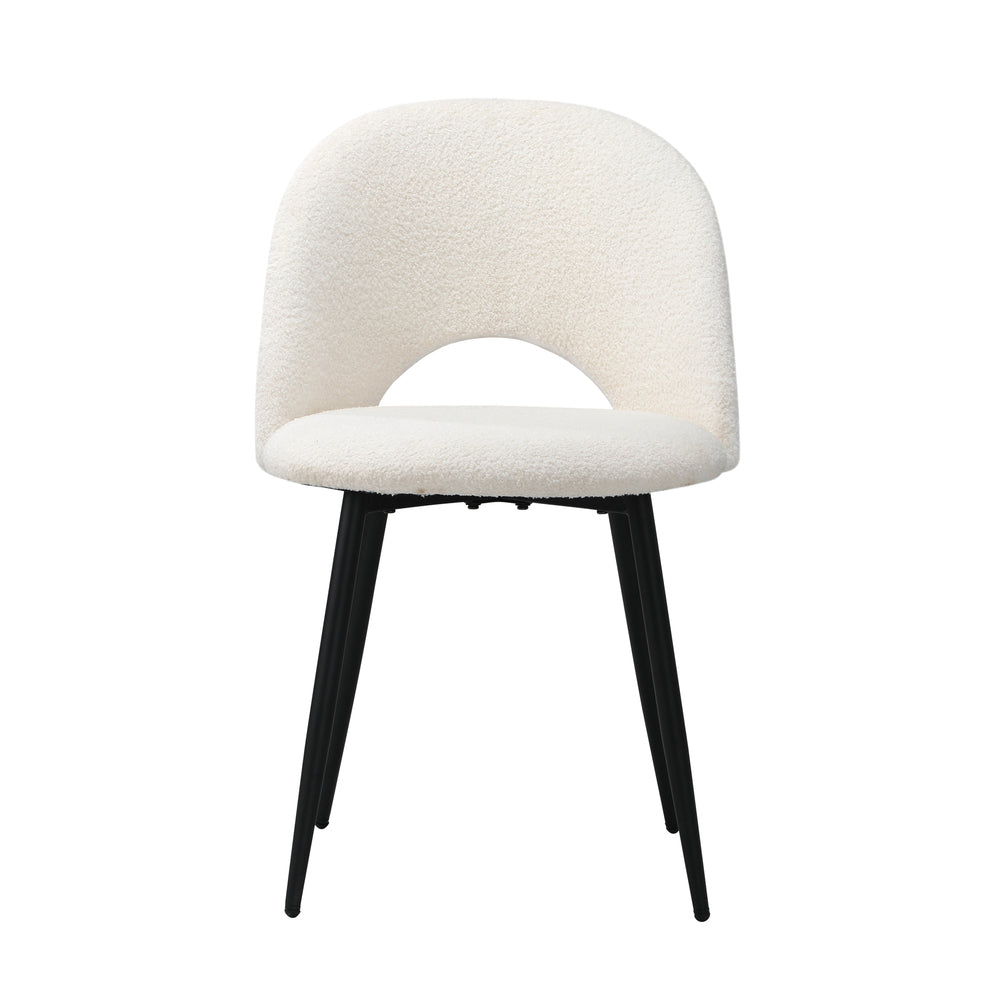 Oikiture 2PCS Dining Chairs Sherpa White