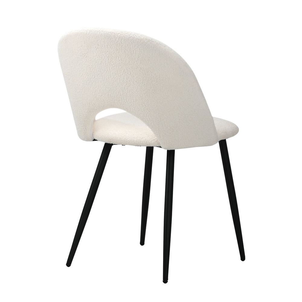 Oikiture 2PCS Dining Chairs Sherpa White
