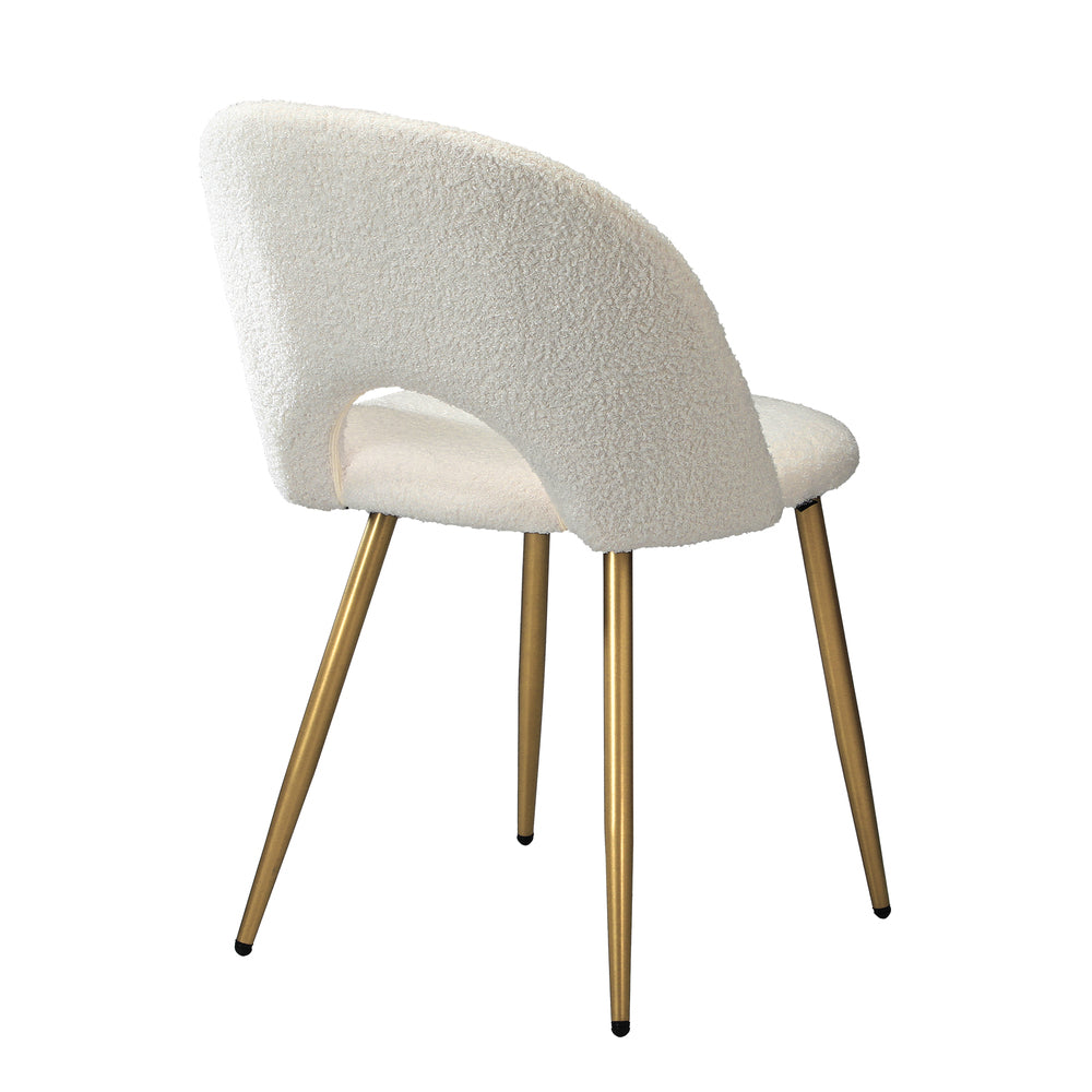 Oikiture 4PCS Dining Chairs Armchair Sherpa Golden White