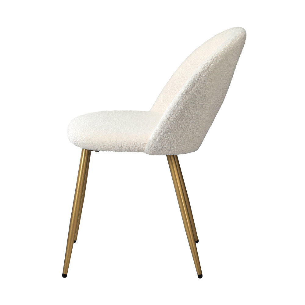 Oikiture 6PCS Dining Chairs Armchair Sherpa Golden White