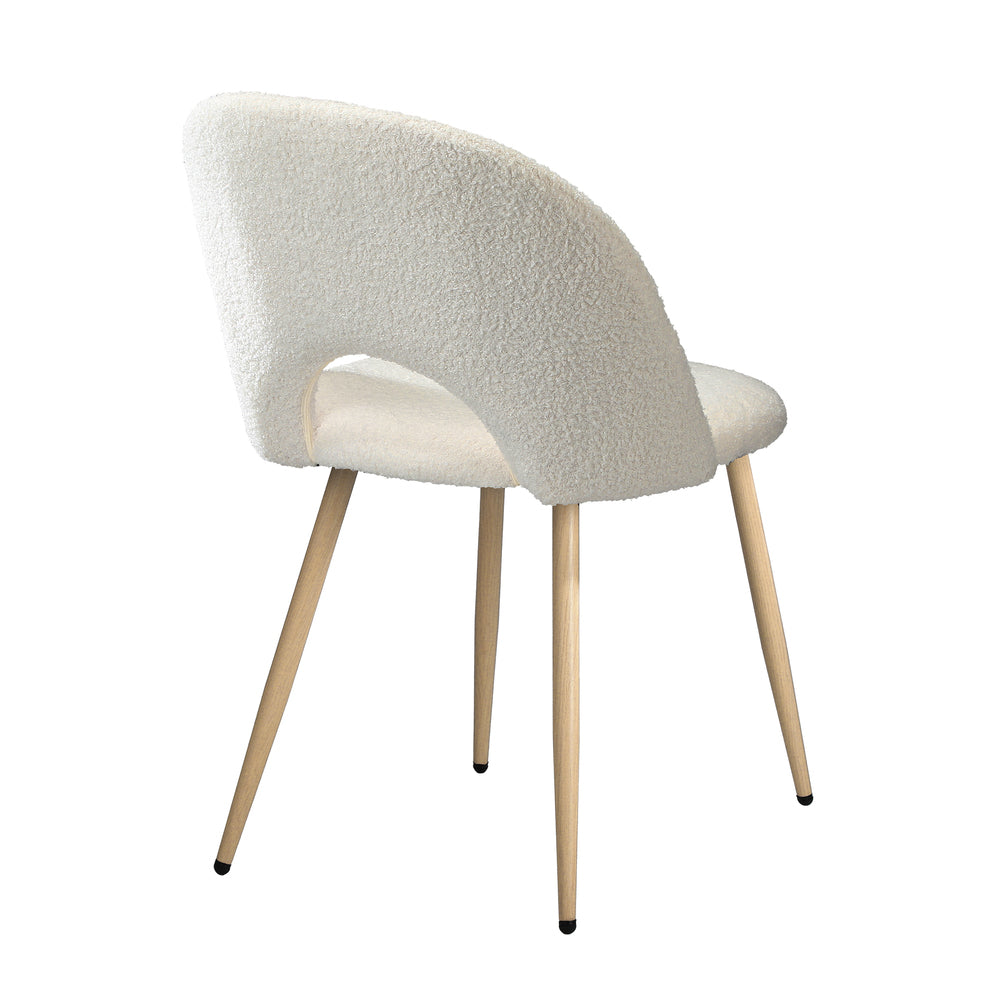 Oikiture 8PCS Dining Chairs Armchair Sherpa Wooden White