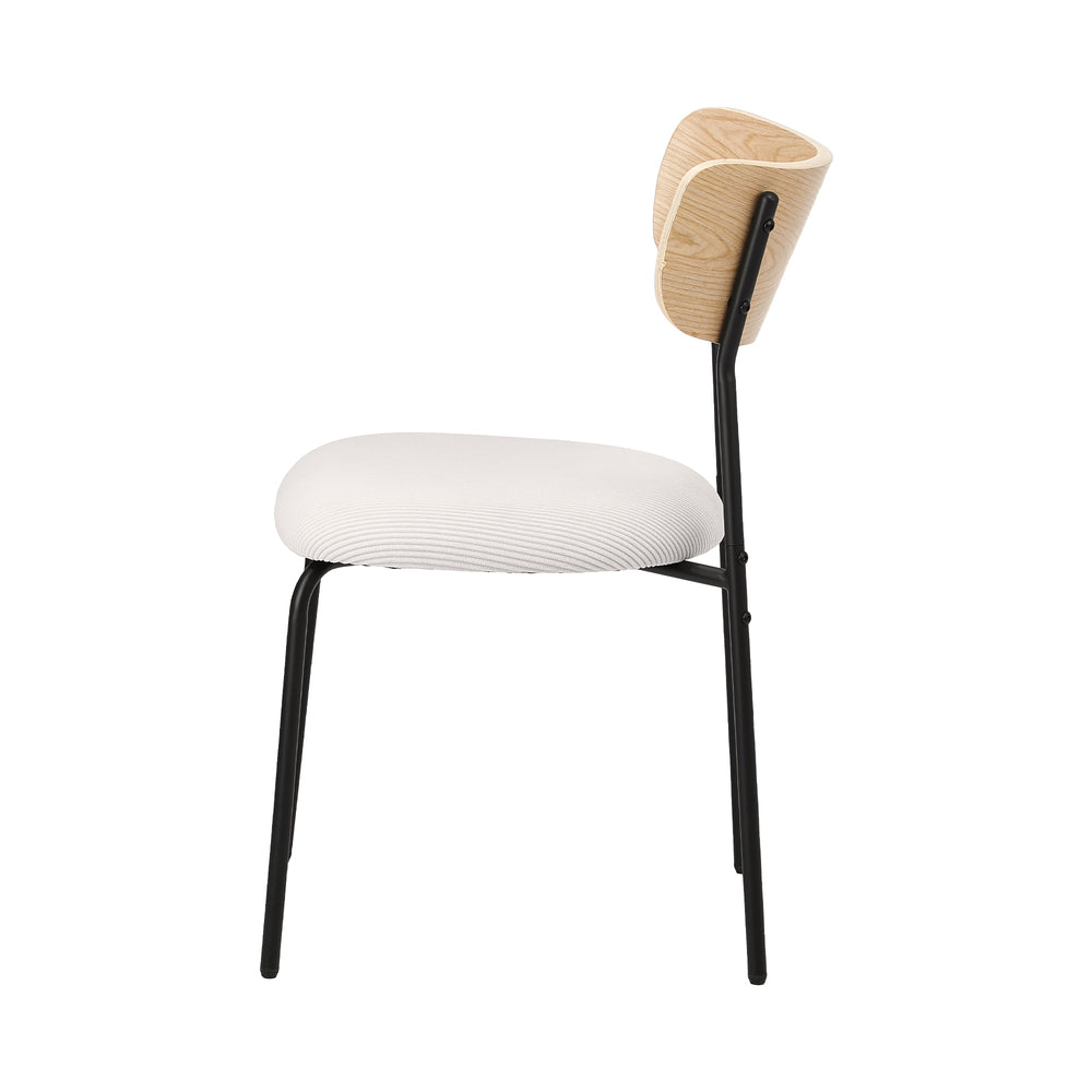 Oikiture 6PCS Dining Chairs Padded Kitchen Chair Corduroy Beige