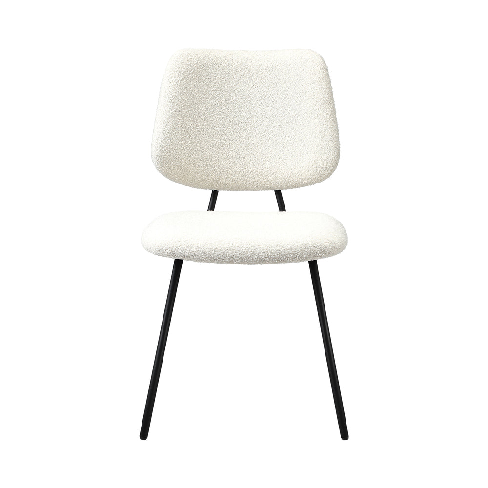 Oikiture 8x Dining Chair Vintage Retro Sherpa Padded White