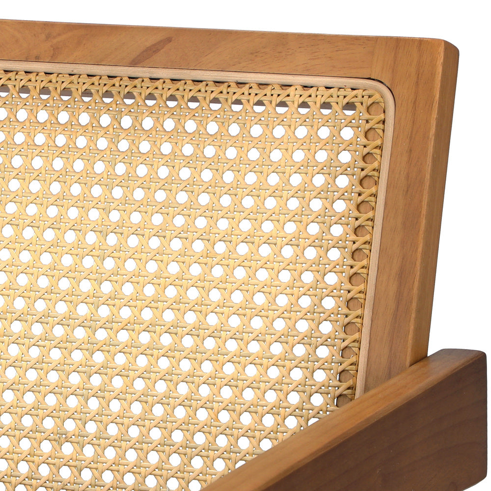 Oikiture 8x Dining Chairs Rattan Chair Wooden Walnut