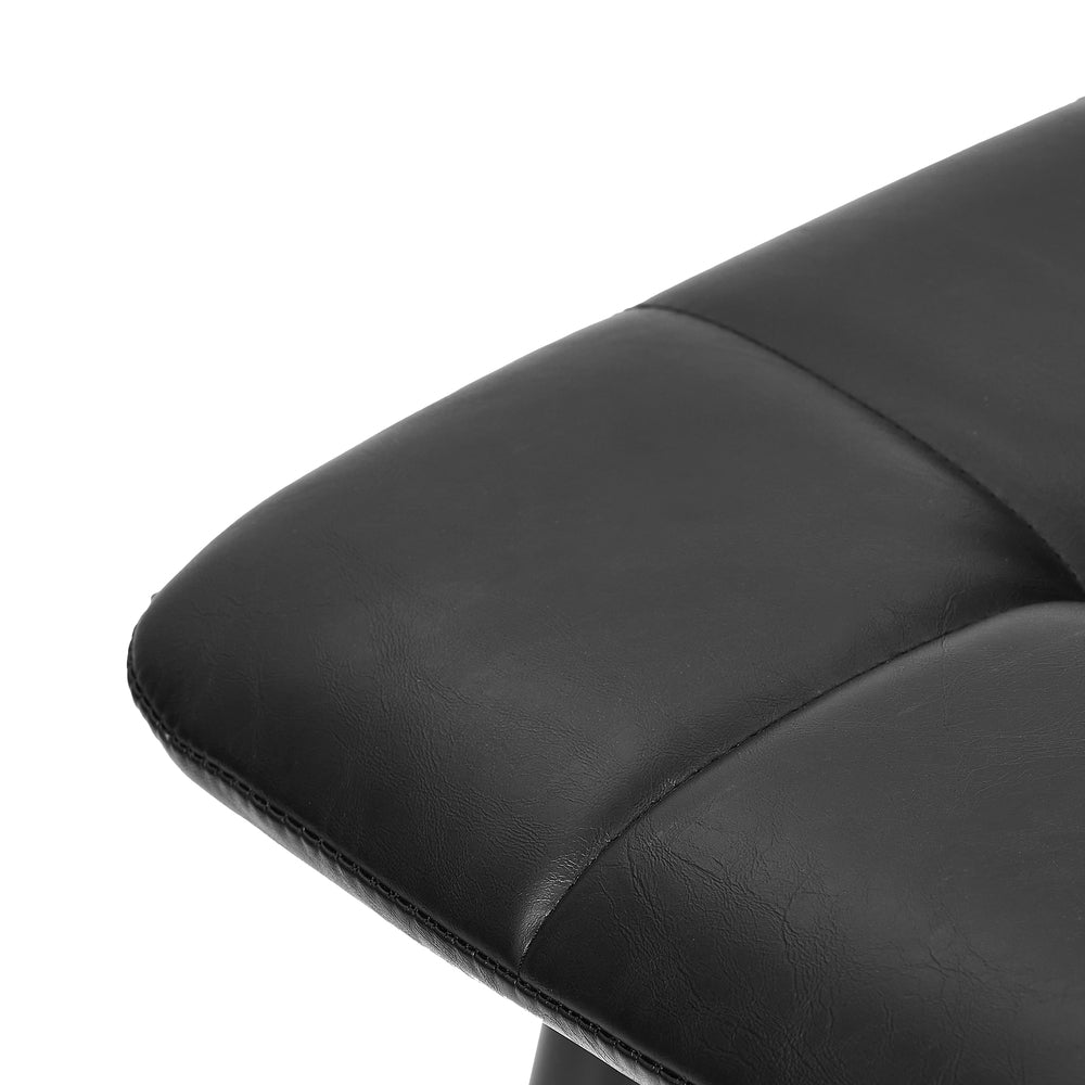Oikiture 4x Dining Chairs PU Leather Padded Seat Retro Black