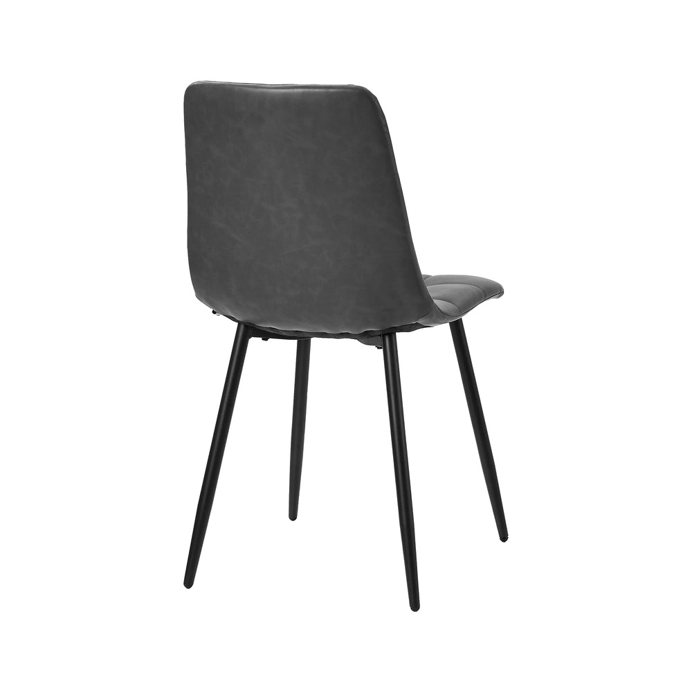 Oikiture 4x Dining Chairs PU Leather Padded Seat Retro Grey