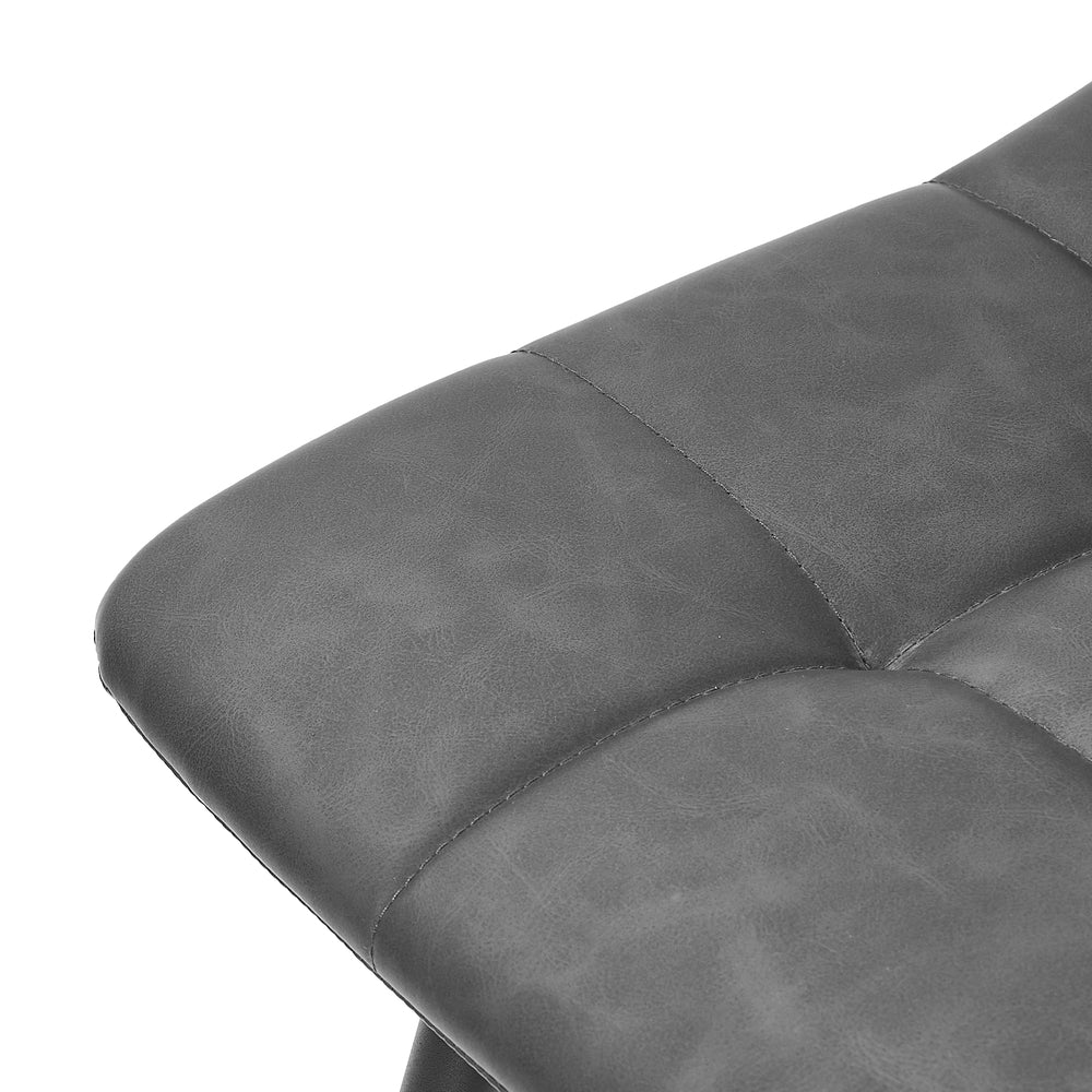 Oikiture 4x Dining Chairs PU Leather Padded Seat Retro Grey