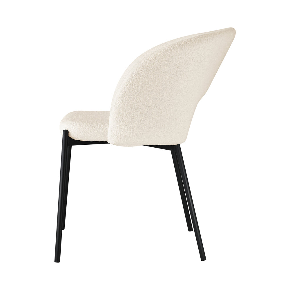Oikiture 6x Armchair Dining Chair Sherpa White&Black