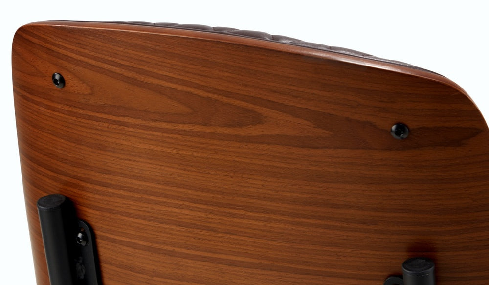 Oikiture 4x Dining Chairs Leather Wooden Metal Legs Walnut