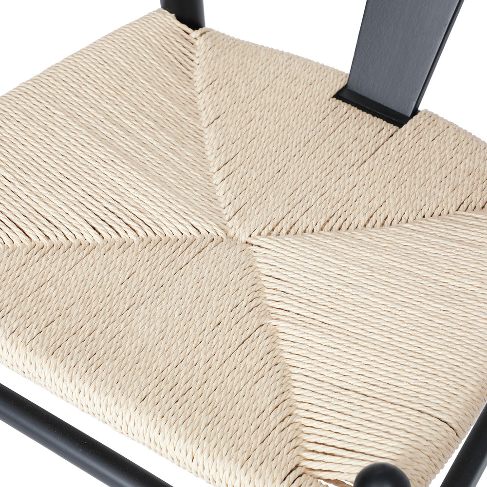 Oikiture Dining Chair Wooden Hans Wegner Wishbone Black