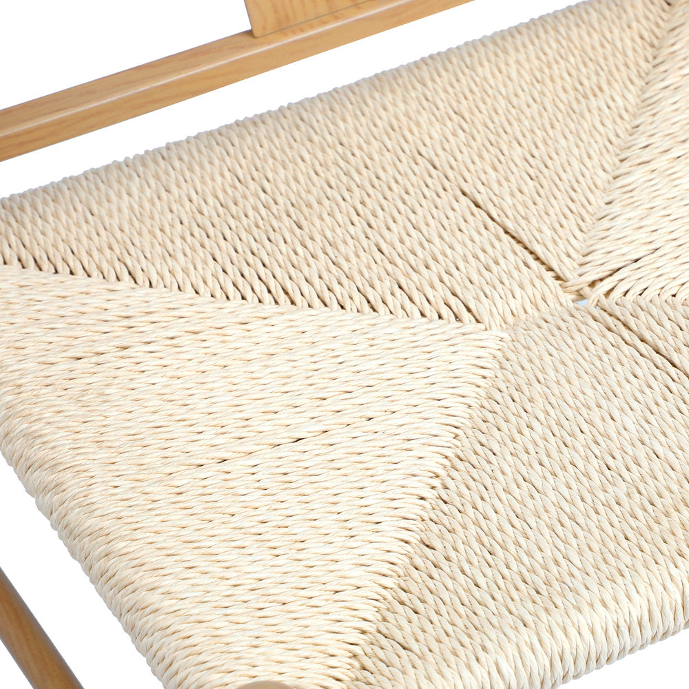 Oikiture 6x Dining Chair Metal Hans Wegner Chairs Wishbone Beige