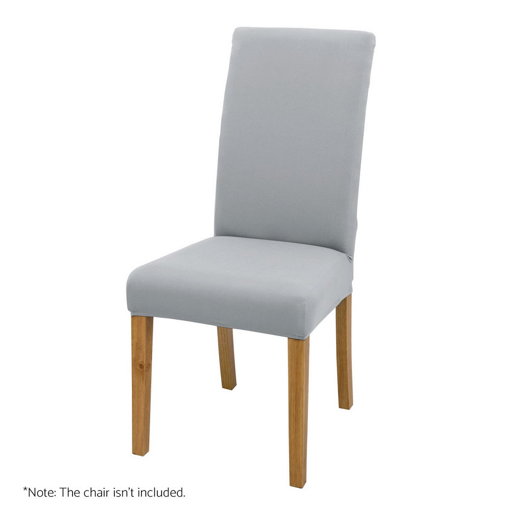 Stretchable Grey Slipcovers for Dining Chairs - Set of 4 by Artiss Ideal for Weddings and Banquets