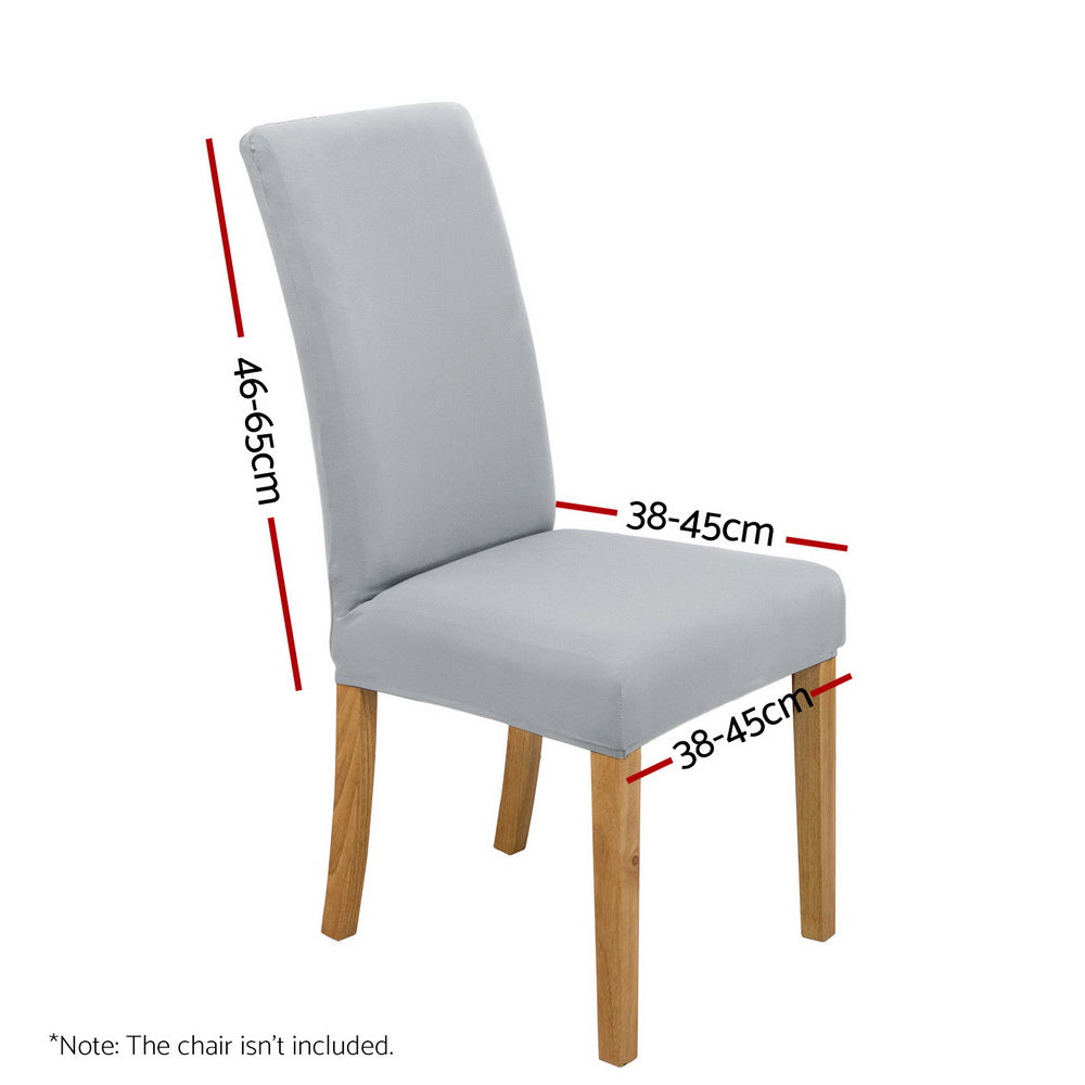 Stretchable Grey Slipcovers for Dining Chairs - Set of 4 by Artiss Ideal for Weddings and Banquets