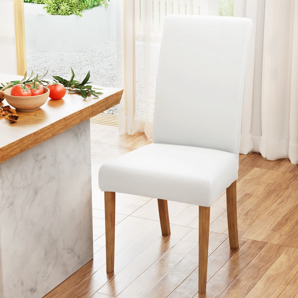 Artiss White Spandex Stretch Dining Chair Slipcovers - Set of 4 for Banquets and Weddings