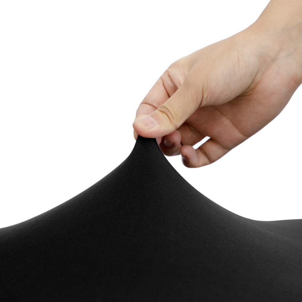 Set of 6 Black Spandex Stretch Dining Chair Slipcovers for Weddings and Banquets