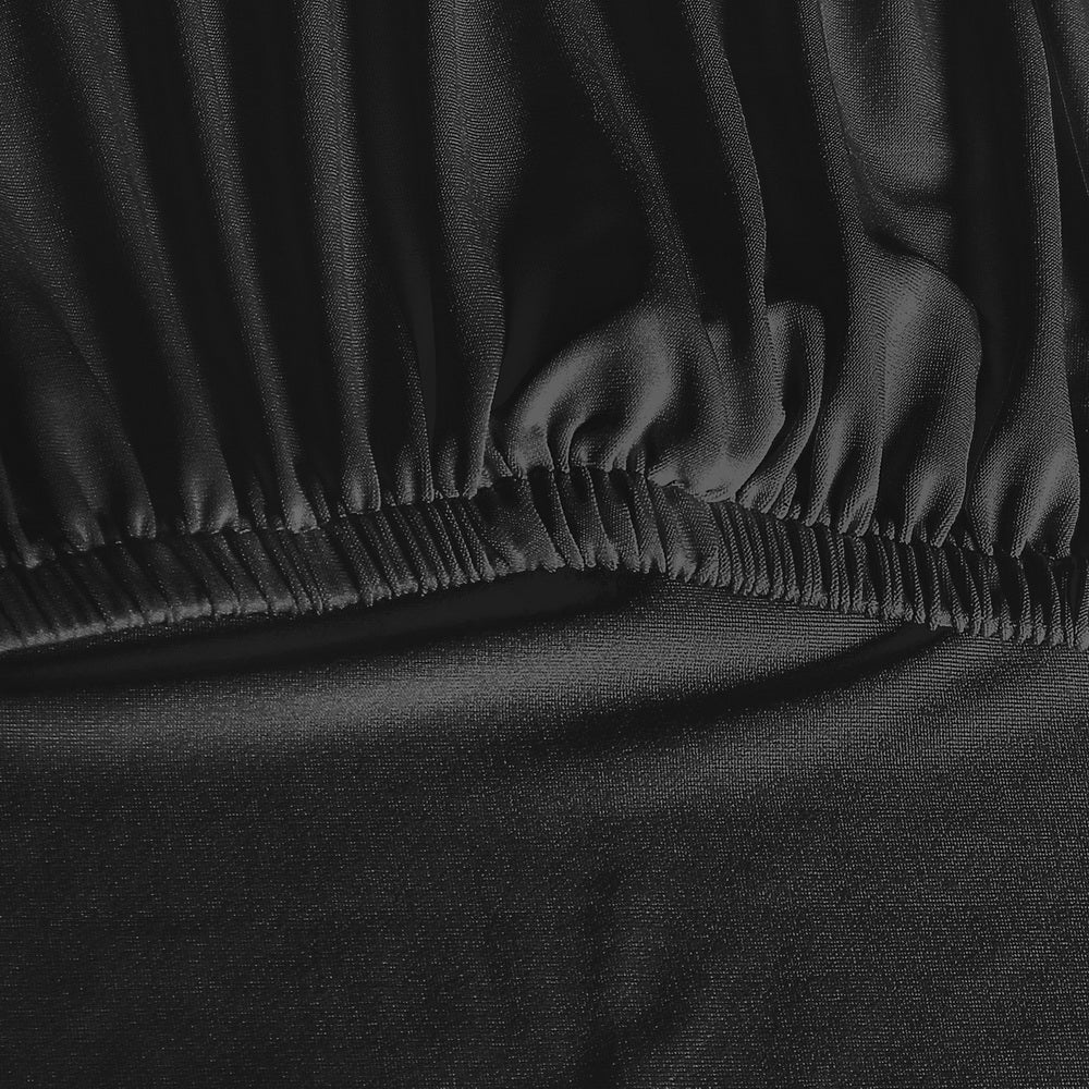 Set of 6 Black Spandex Stretch Dining Chair Slipcovers for Weddings and Banquets