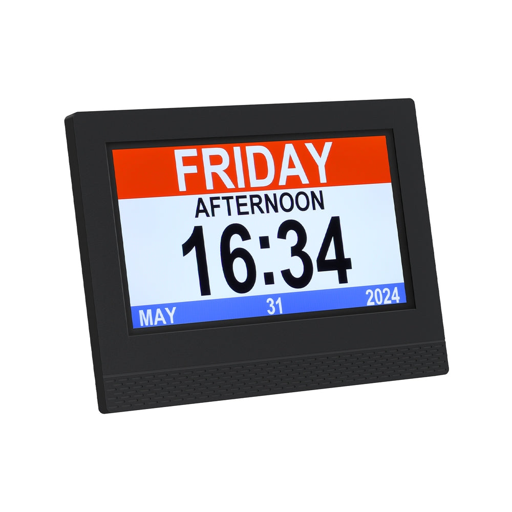 Artiss 7 Multi-Function Digital Alarm Clock with Calendar and Media Playback - Black