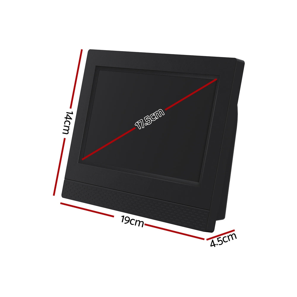 Artiss 7 Multi-Function Digital Alarm Clock with Calendar and Media Playback - Black