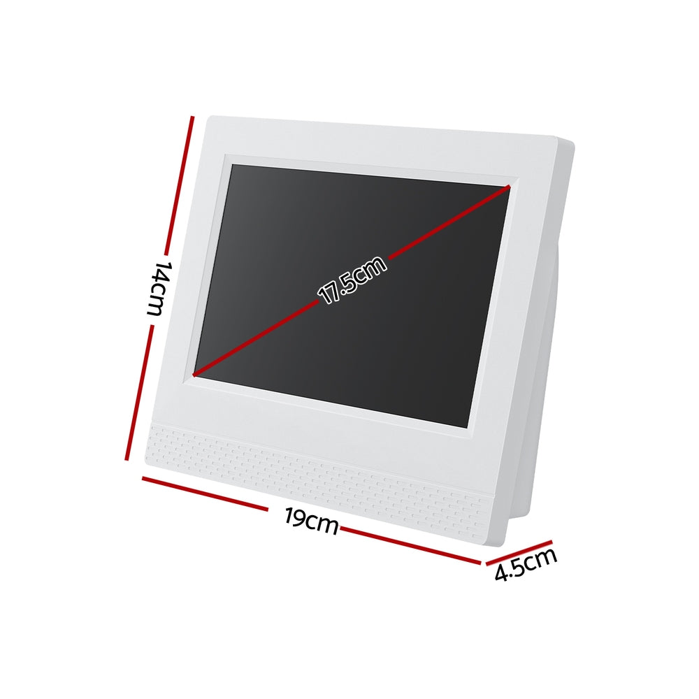 Artiss 7-Inch Multi-Functional Digital Day Clock with Calendar and Alarm in White