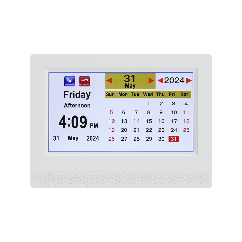 Artiss 7-Inch Multi-Functional Digital Day Clock with Calendar and Alarm in White