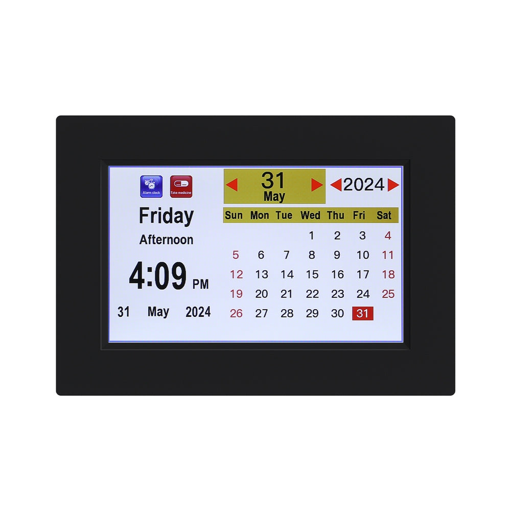 Artiss 8-Inch Multifunctional Digital Day Clock with Calendar and Alarm - Black