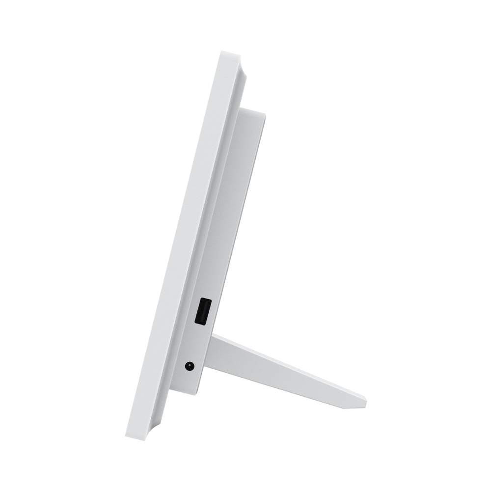 Artiss 8-Inch Multi-Function Digital Alarm Clock with Calendar and Photo Frame - White