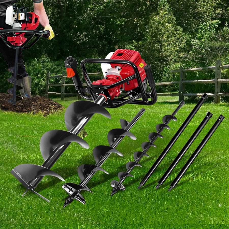 Giantz Post Hole Diggers Petrol Digger Extension Auger Bits