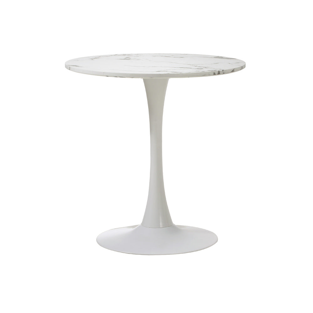 Oikiture 60cm Round Dining Table with 2x Dining Chairs Sherpa Gold&White