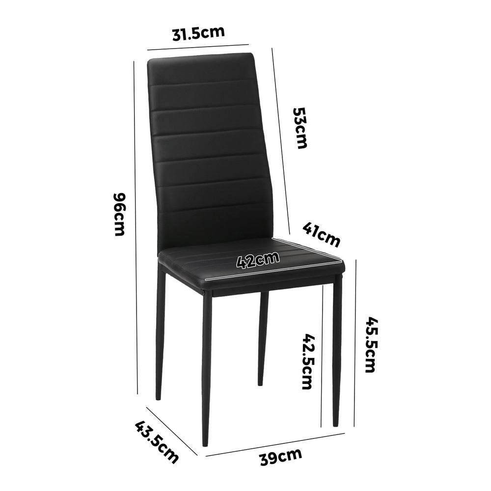 Oikiture 120cm Rectangle Dining Table with 4PCS Dining Chairs Wooden Black
