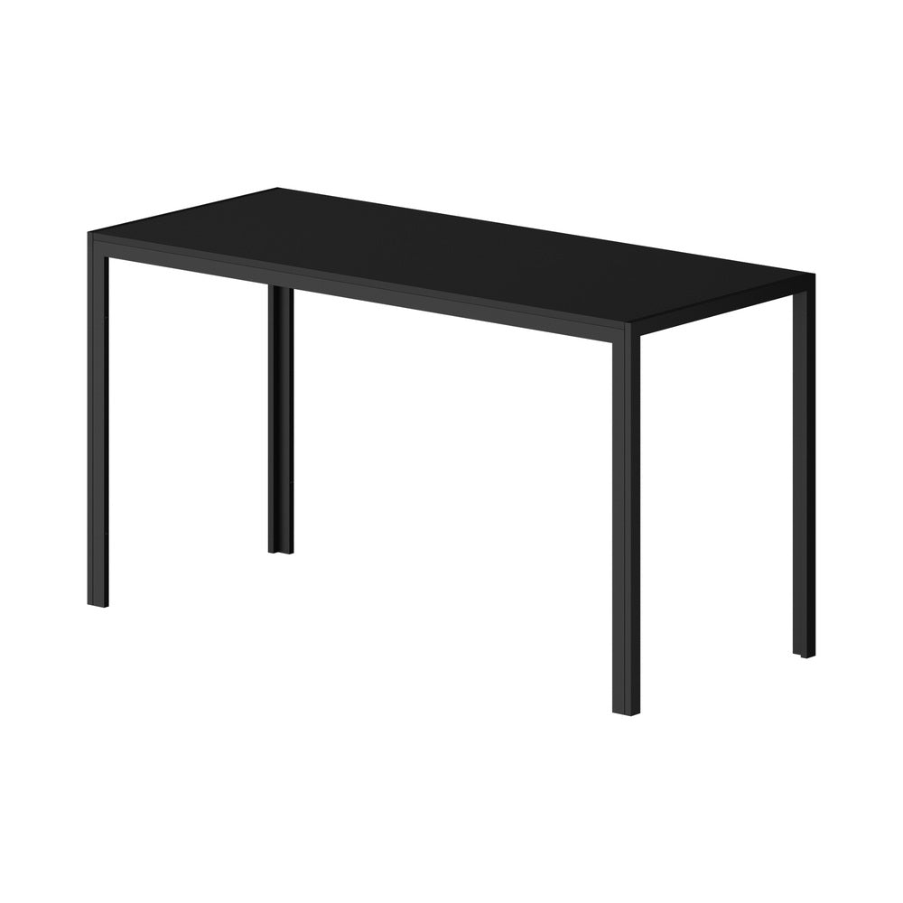 Oikiture 140cm Rectangle Dining Table with 6PCS Dining Chairs Wooden Black