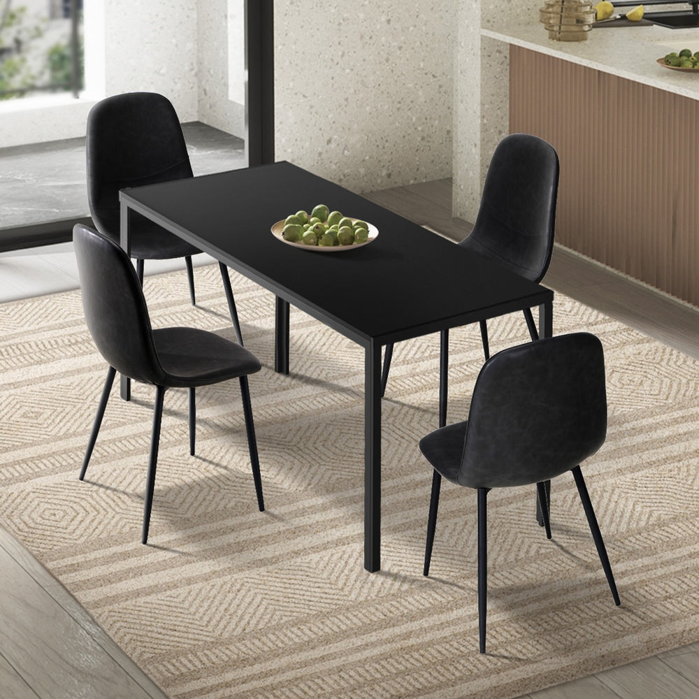 Oikiture 4-Seater Dining Set 1.2m Rectangular Table and Chairs