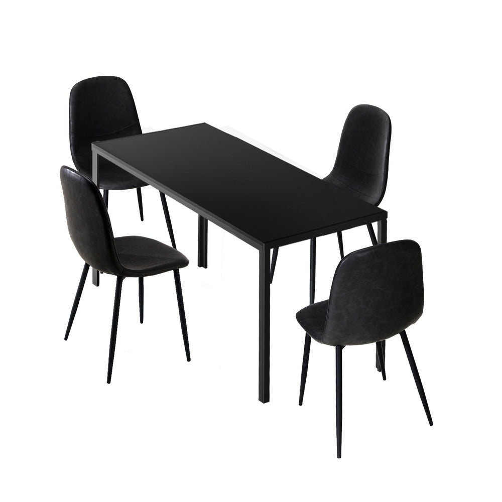 Oikiture 4-Seater Dining Set 1.2m Rectangular Table and Chairs