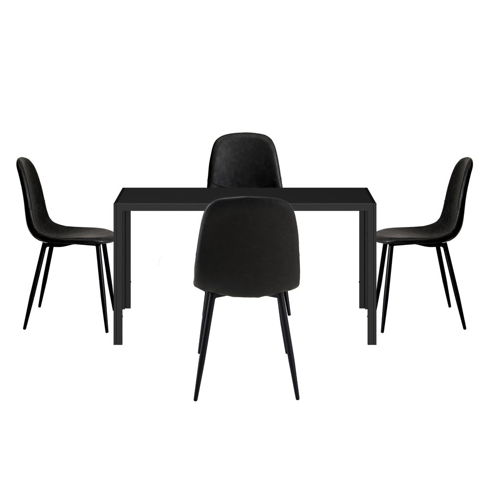 Oikiture 4-Seater Dining Set 1.2m Rectangular Table and Chairs