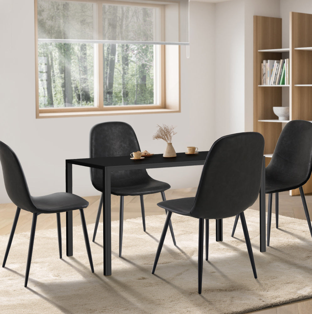 Oikiture 4-Seater Dining Set 1.2m Rectangular Table and Chairs