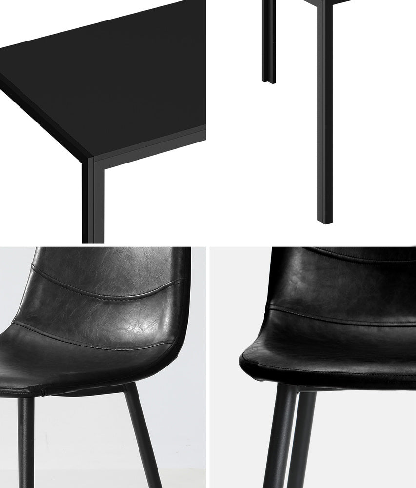 Oikiture 4-Seater Dining Set 1.2m Rectangular Table and Chairs