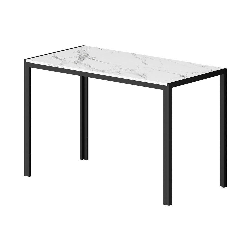 Oikiture 120cm Rectangle Dining Table with 4PCS Dining Chairs Leather Black