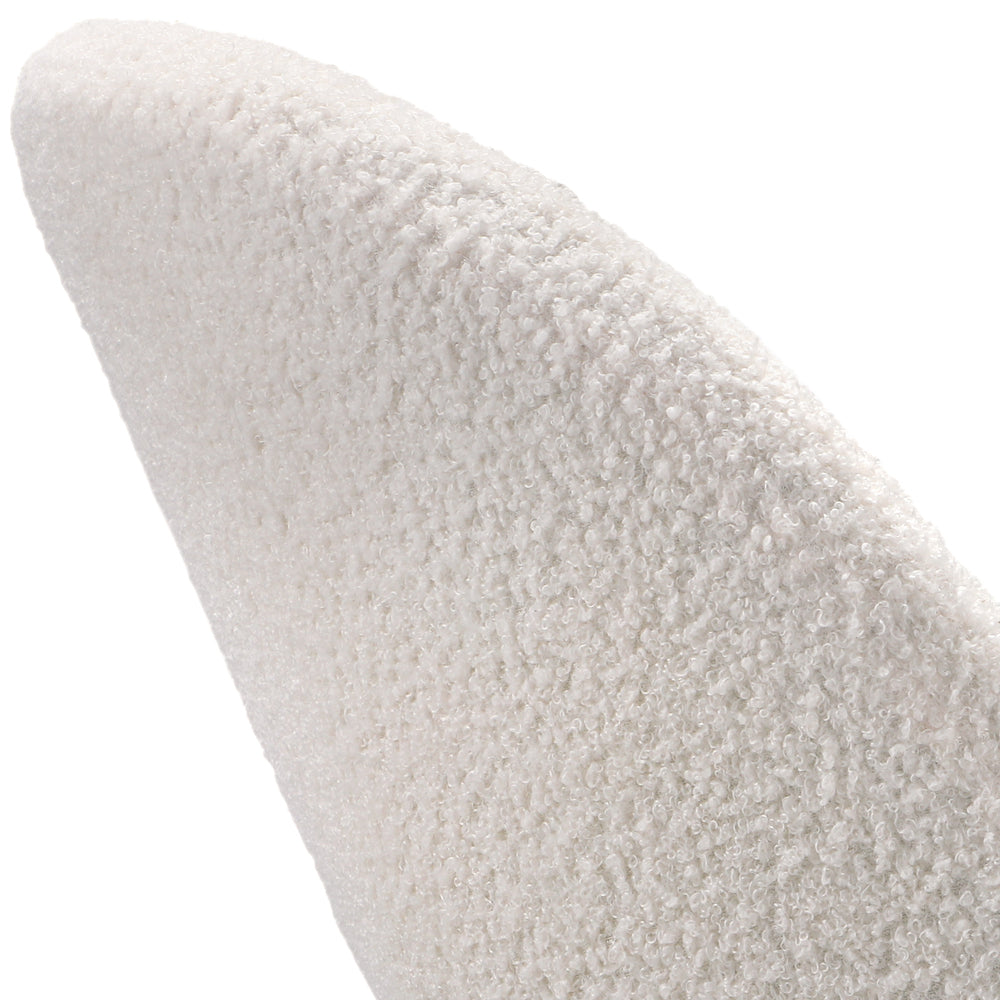 Oikiture Round Dining Table & 4PCS Dining Chairs Sherpa White