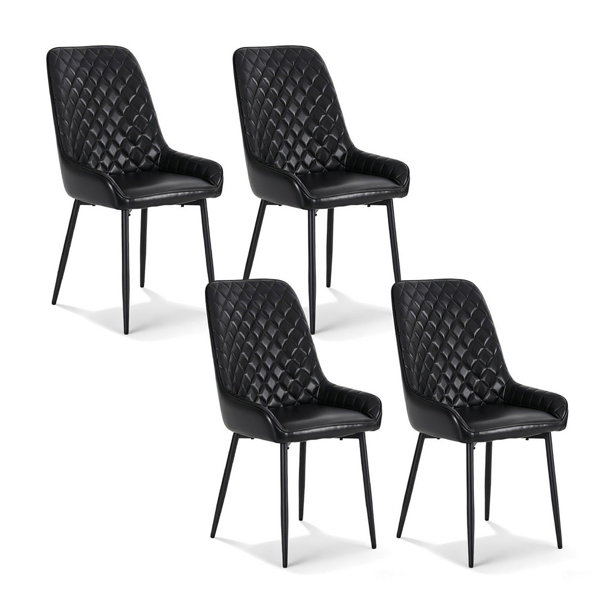 Artiss 4x Dining Chairs Retro PU Leather Kitchen Lounge Cafe Accent Chair Black