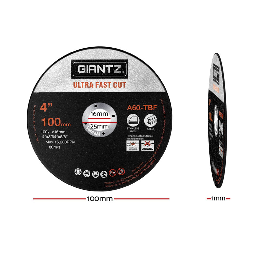 Giantz 25-Piece Cutting Discs 4 100mm,Giantz 25pcs 4 Cutting Discs 100mm Angle Grinder Thin Cut Off Wheel for Metal